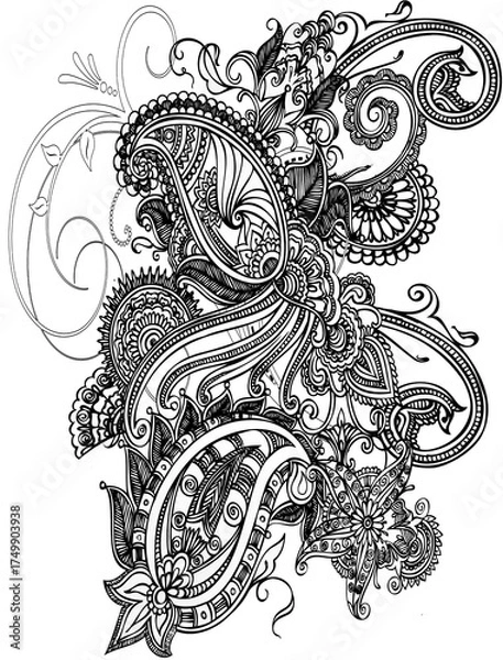 Fototapeta Abstract seamless pattern with floral elements