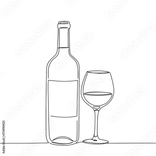 Obraz bottle and glass of wine