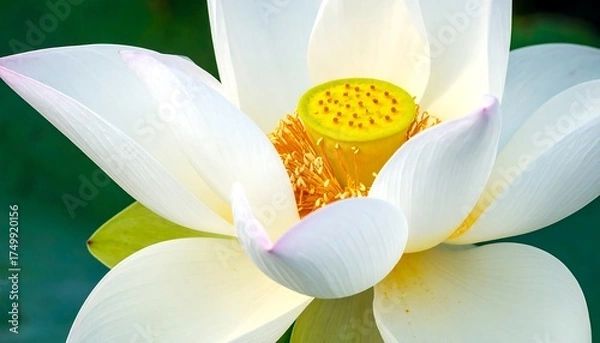 Fototapeta Closeup of a White Lotus Flower.