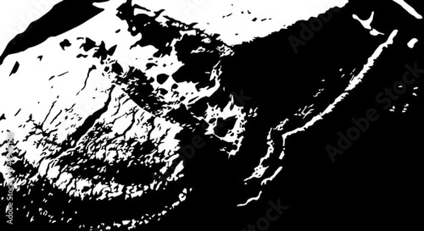 Fototapeta Abstract Black and White Textured Surface with Irregular Shapes and Patterns.