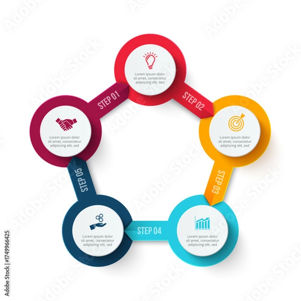 Fototapeta Business Infographic Set — Success Finance and Data Visualization Concepts