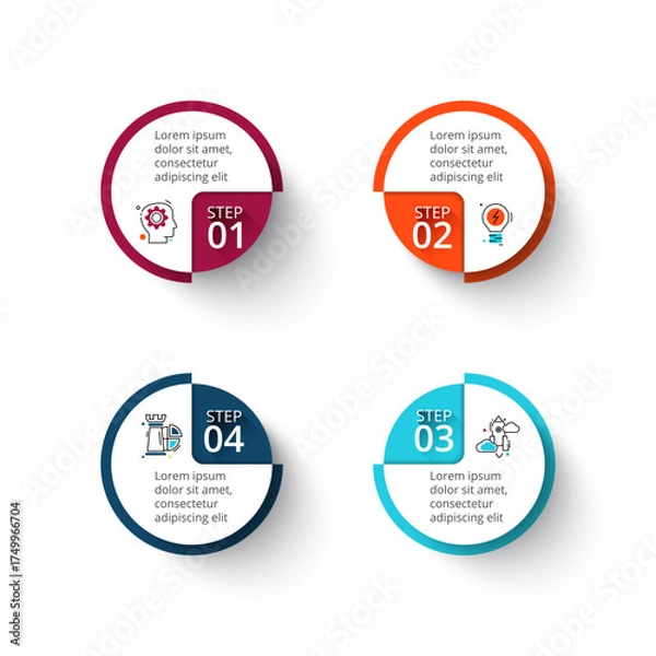 Fototapeta Business Infographic Set — Success Finance and Data Visualization Concepts