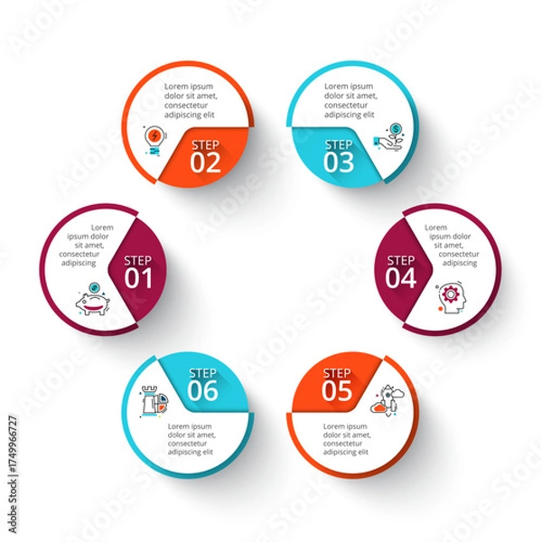 Fototapeta Business Infographic Set — Success Finance and Data Visualization Concepts