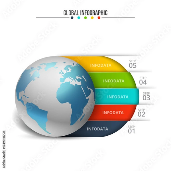 Fototapeta Business Infographic Set — Success Finance and Data Visualization Concepts