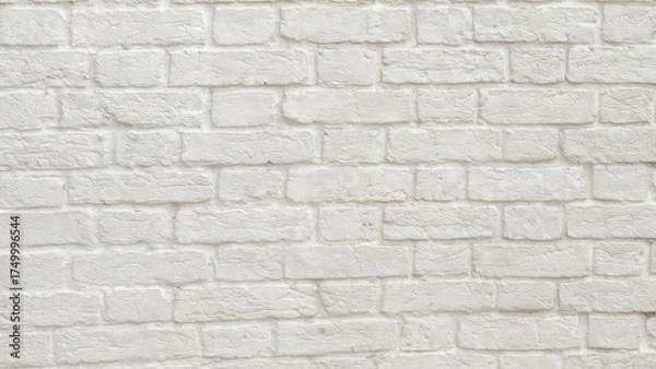 Fototapeta Textured white brick wall desktop wallpaper