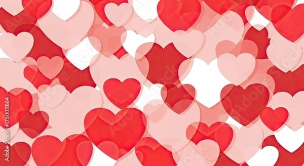 Obraz Abstract Red and Pink Hearts Pattern Background