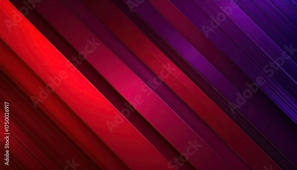Obraz Diagonal gradient stripes of red, magenta, and violet create a layered geometric pattern