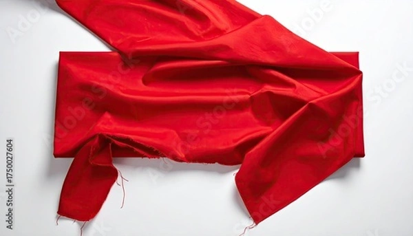 Obraz Bright red fabric draped over a rectangular shape on a white surface