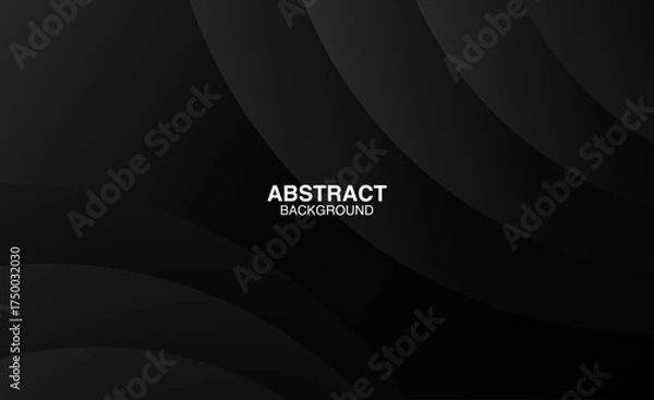 Obraz Dark black background abstract 3D geometric with wave effect decoration. Vector background.
