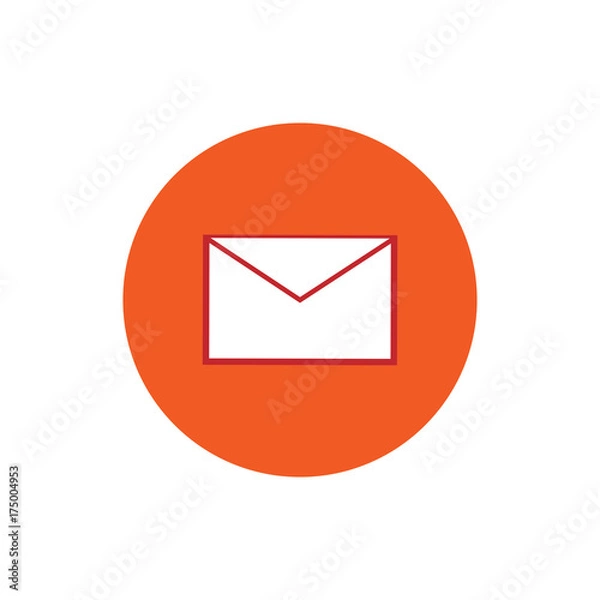 Fototapeta Message mail envelope round icon vector