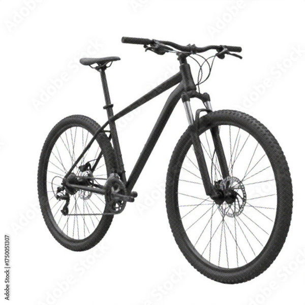 Fototapeta bicycle isolated on white background, representing cycling, transportation, and outdoor activity in retro pop art style