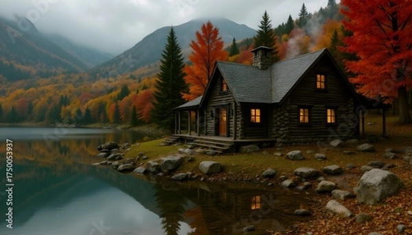 Obraz autumn landscape in the mountains
