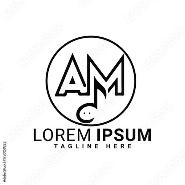 Fototapeta 09.eps a.m . music vector logo design 