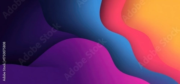 Obraz Colorful abstract waves flowing in vibrant pattern