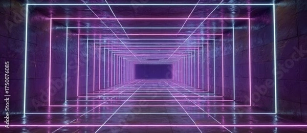 Obraz Neon tunnel lights create a mesmerizing vibe