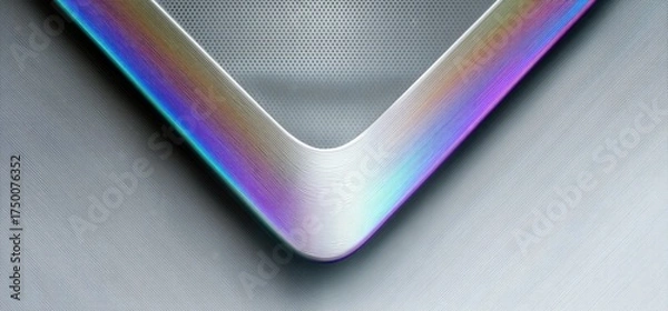 Obraz Colorful reflection on a sleek metallic surface