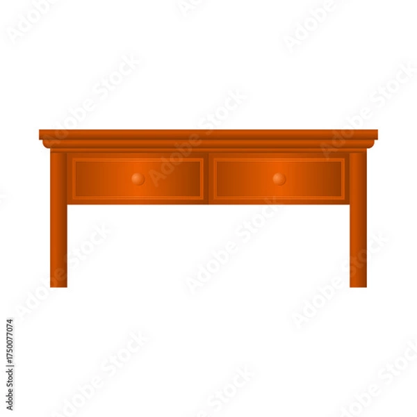 Fototapeta Vector Wooden Table with Two Drawers. Suitable for Furniture, Home Interiors, and Storage.