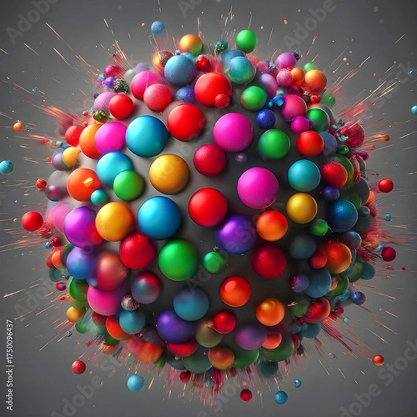 Fototapeta Exploding christmas ball