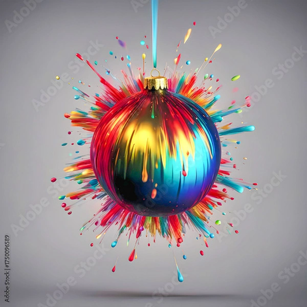 Fototapeta Exploding christmas ball
