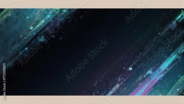 Obraz Abstract graphic with diagonal strokes of bright colors over a deep, dark backdrop