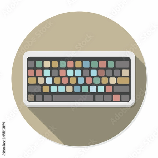 Obraz Sleek Bold Keyboard Icon in Muted Colors