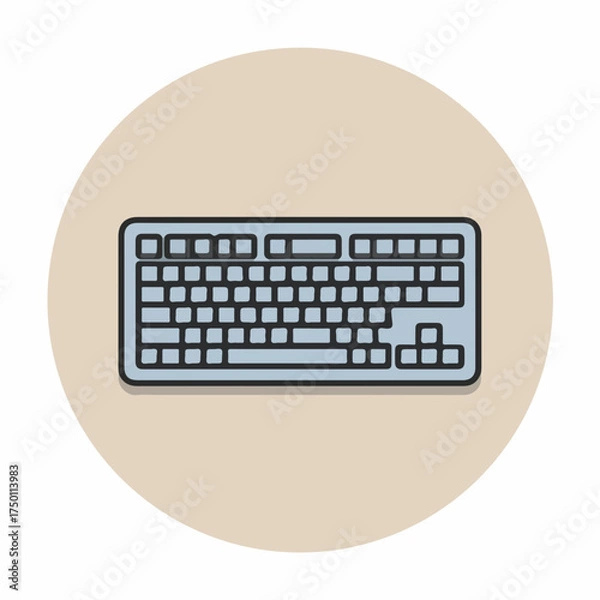 Obraz Sleek Bold Keyboard Icon in Flat Design