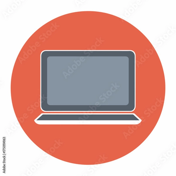 Obraz Sleek Laptop Flat Vector Icon Design
