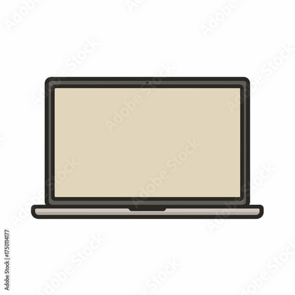 Obraz Sleek Laptop Icon in Subtle Tones
