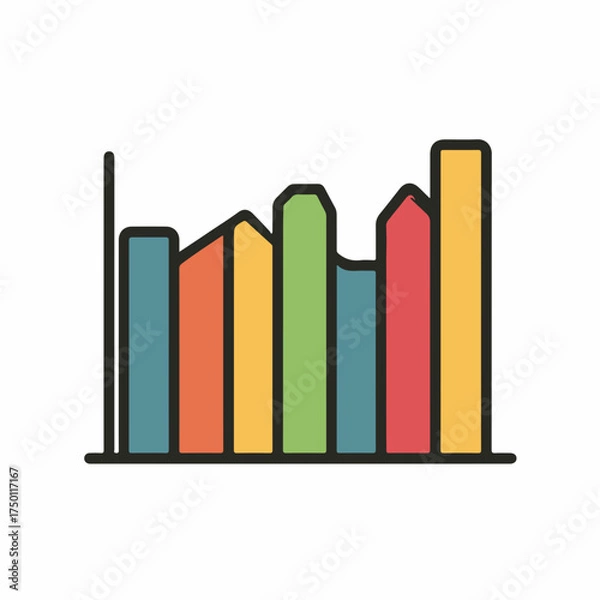 Fototapeta Modern Bold Line Chart Icon Design