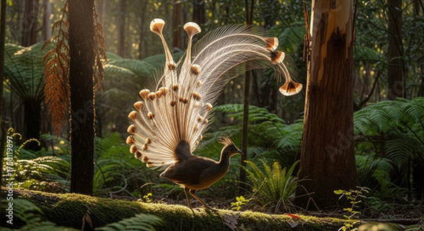 Fototapeta peacock in the grass