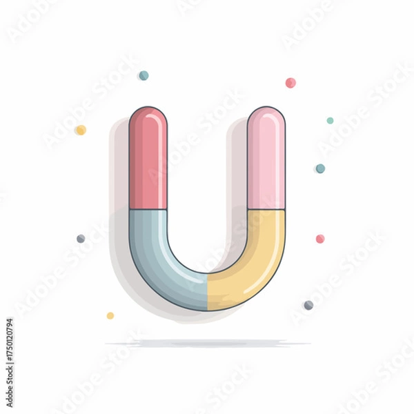 Obraz Minimalist Colored Magnet Vector Design