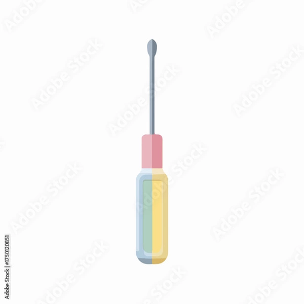 Obraz Minimalist Colored Screwdriver Icon in Flat Design