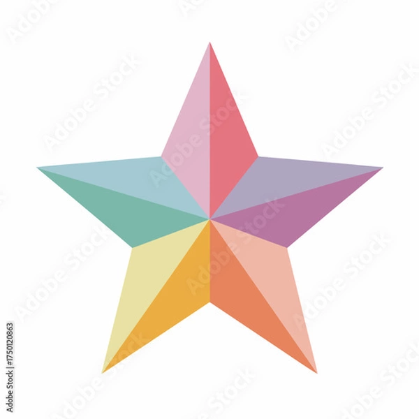 Obraz Minimalist Star Icon in Flat Design