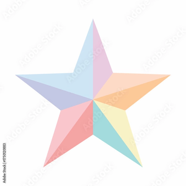 Obraz Minimalist Colored Star Vector Icon Design