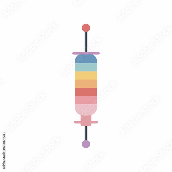 Obraz Minimalistic Colored Syringe Vector Icon Design