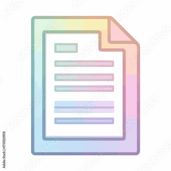 Obraz Minimalist Document Icon in Flat Style