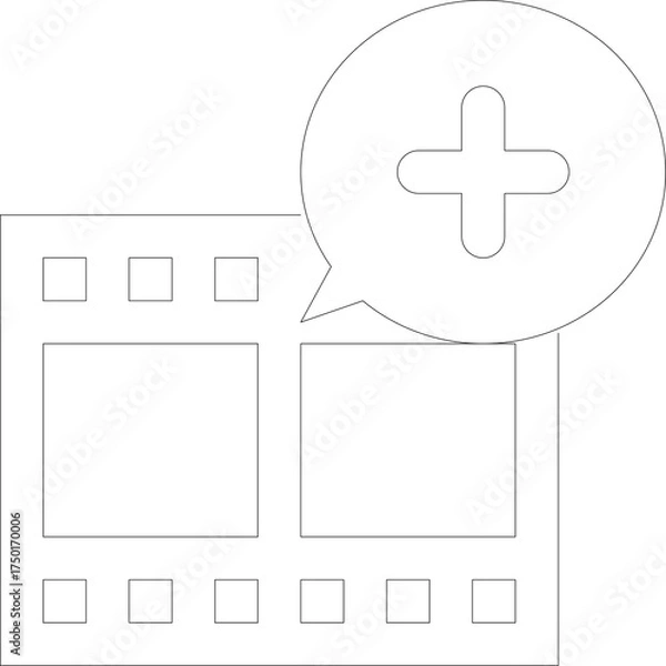 Fototapeta Abstract illustration of research concept with dotted circle showing a plus sign and L shapes arranged in rows against a white background
