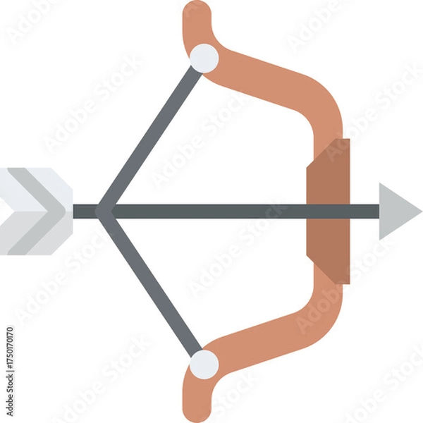 Obraz Archer Bow and Arrow Outline Icon Graphic Illustration Sport Outline Style Isolated on Transparent Background Vector Art