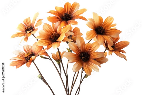 Fototapeta Natural Wild Daisy Bunch isolated on transparent background
