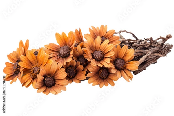 Fototapeta Lush Wild Daisy Bunch isolated on transparent background