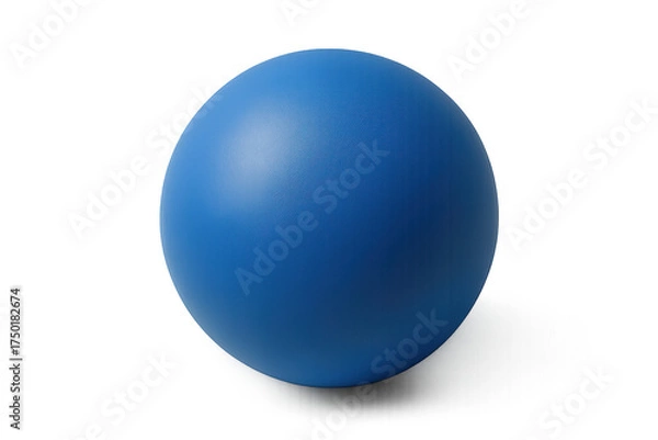 Fototapeta Blue sphere 3D rendering with shadow on transparent background