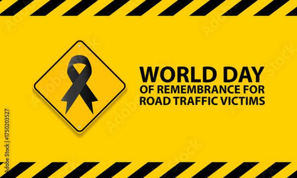 Fototapeta World Day Of Remembrance For Road Traffic victims Background vector Illustration
