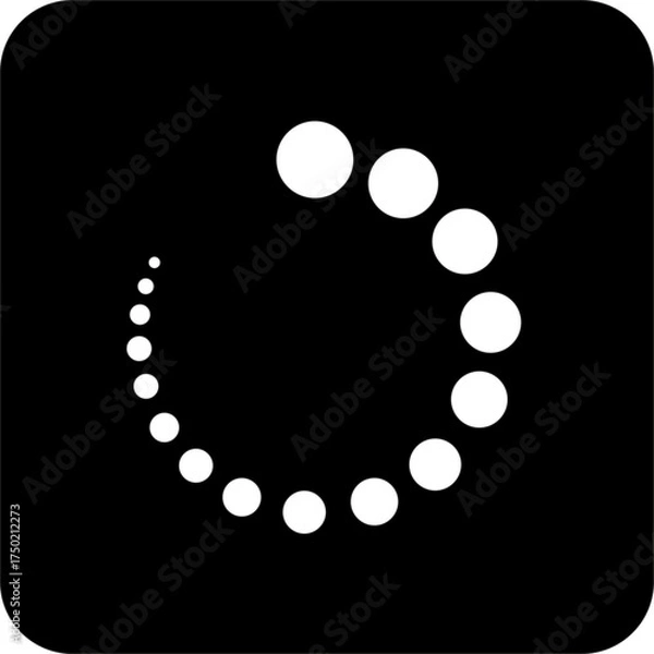 Obraz Black Circle Square Loading Vector Icon, simple line vector for UI UX design. Symbol for website and mobile app interface and navigation button
