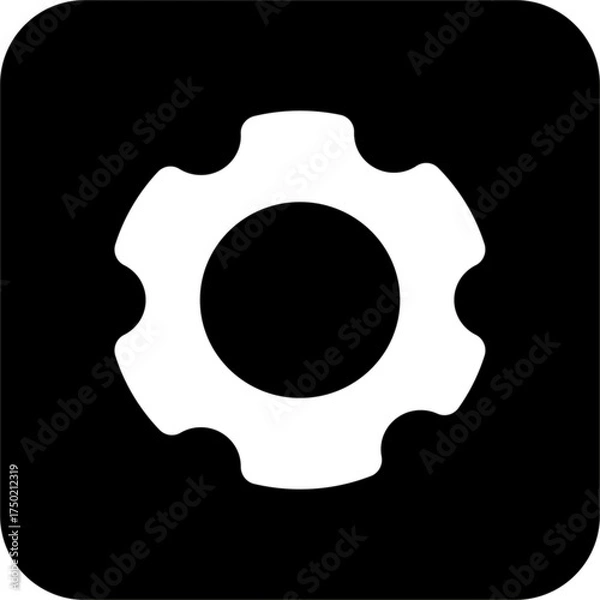 Obraz Black Square Vector Icon, simple line vector for UI UX design. Symbol for website and mobile app interface and navigation button