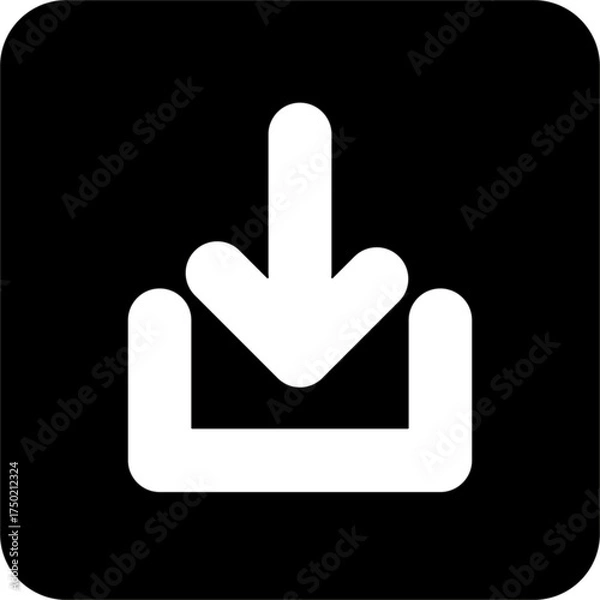 Obraz Black Square Vector Icon, simple line vector for UI UX design. Symbol for website and mobile app interface and navigation button