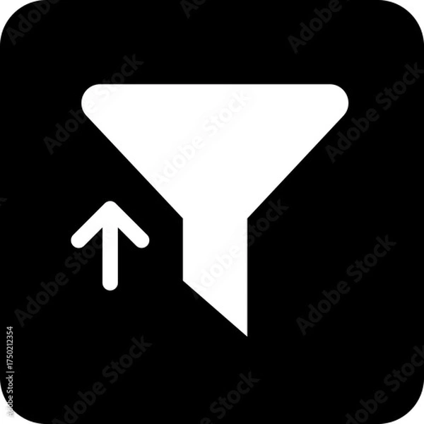 Obraz Black Square Filter Icon, simple line vector for UI UX design. Symbol for website and mobile app interface and navigation button
