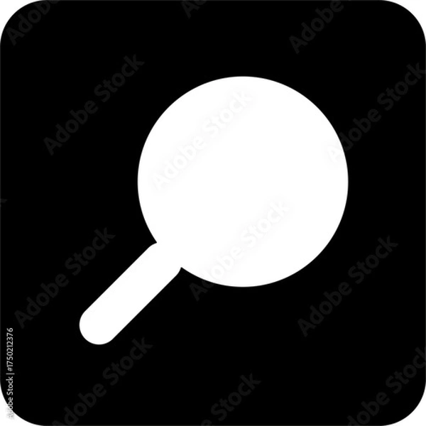 Obraz Black Square Magnifying Glass Vector Icon, simple line vector for UI UX design. Symbol for website and mobile app interface and navigation button