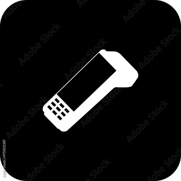 Obraz Card Machine Vector Icon 2 Black Square, simple line vector for UI UX design. Symbol for website and mobile app interface and navigation button