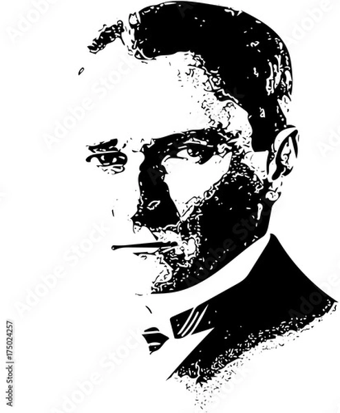 Fototapeta Mustafa Kemal Ataturk illustration. He is the founder of modern Republic of Turkey