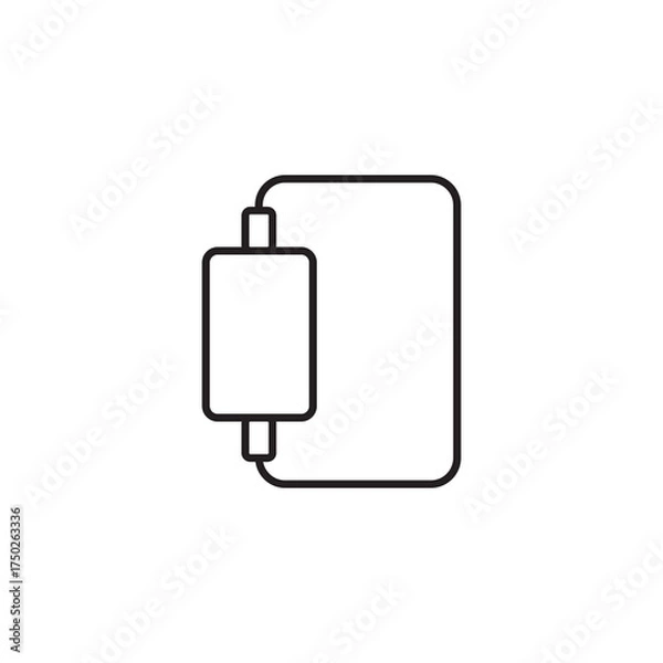 Obraz Simple Outline Smartwatch with Band Minimalist Line Art Icon